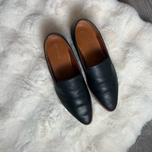 Patina Portland pointed toe leather loafer flat in black - 8 - Picture 12 of 12